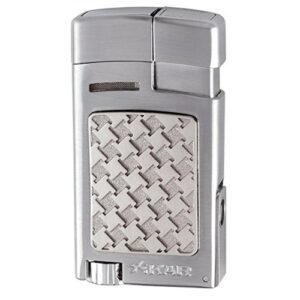 Xikar Lighter Forte Soft silber Houndstooth Zigarrenfeuerzeug