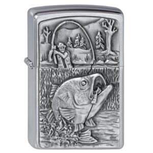 Zippo Fishing Bass chrome brushed briquet