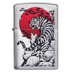 Zippo Japan Tiger brushed chrome lighter