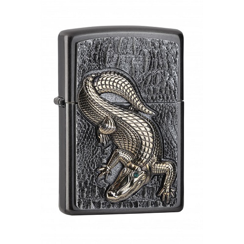 Zippo Crocodile Emblem gray Feuerzeug