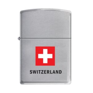 Zippo Switzerland brushed chrome lighter
