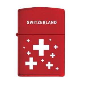 Zippo Switzerland red matte-2 lighter