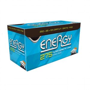 Confezione di tubetti per sigarette Energy da 275 pezzi su Tabakversand.ch.