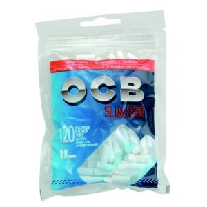 OCB Slim rubberized filter 120 pieces. Cigarette filters