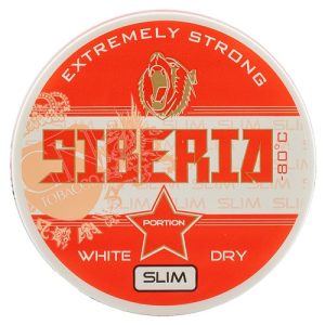 Boîte de snus Siberia Snus 80Degree XStrong White Dry Slim Rouge 13g sur Tabakversand.ch.