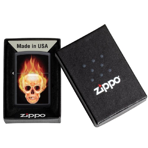 Zippo Flamming Skull Design Feuerzeug