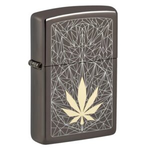 Zippo Cannabis Design Black Ice Feuerzeug