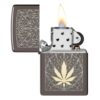 Zippo Cannabis Design Black Ice Feuerzeug