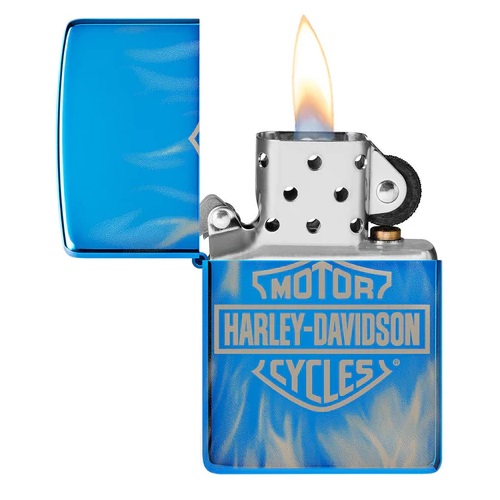 Zippo Harley Davidson Blue 360 Grad Feuerzeug