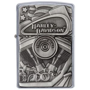 Zippo Harley Davidson Motor Flag Emblem Feuerzeug