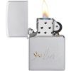 Zippo Heart Design Satin Chrome Feuerzeug