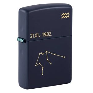 Zippo Wassermann Aquarius Navy Blue Matte Feuerzeug