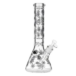Bang en verre feuilles de chanvre 35,5 cm