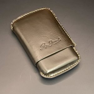 Guy Janot Cigar Case Leather Crazy Horse Set of 4 Short Panatela