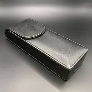 Étui à cigares en cuir noir avec poche