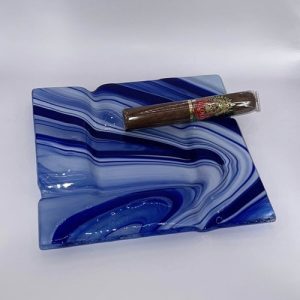 Zigarren Ascher 4er blau marmoriert
